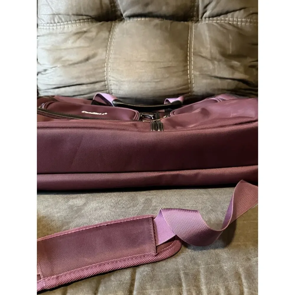 CoolBell Laptop Messenger Bag Unisex Large Plum Multi-Pocket Padded Briefcase